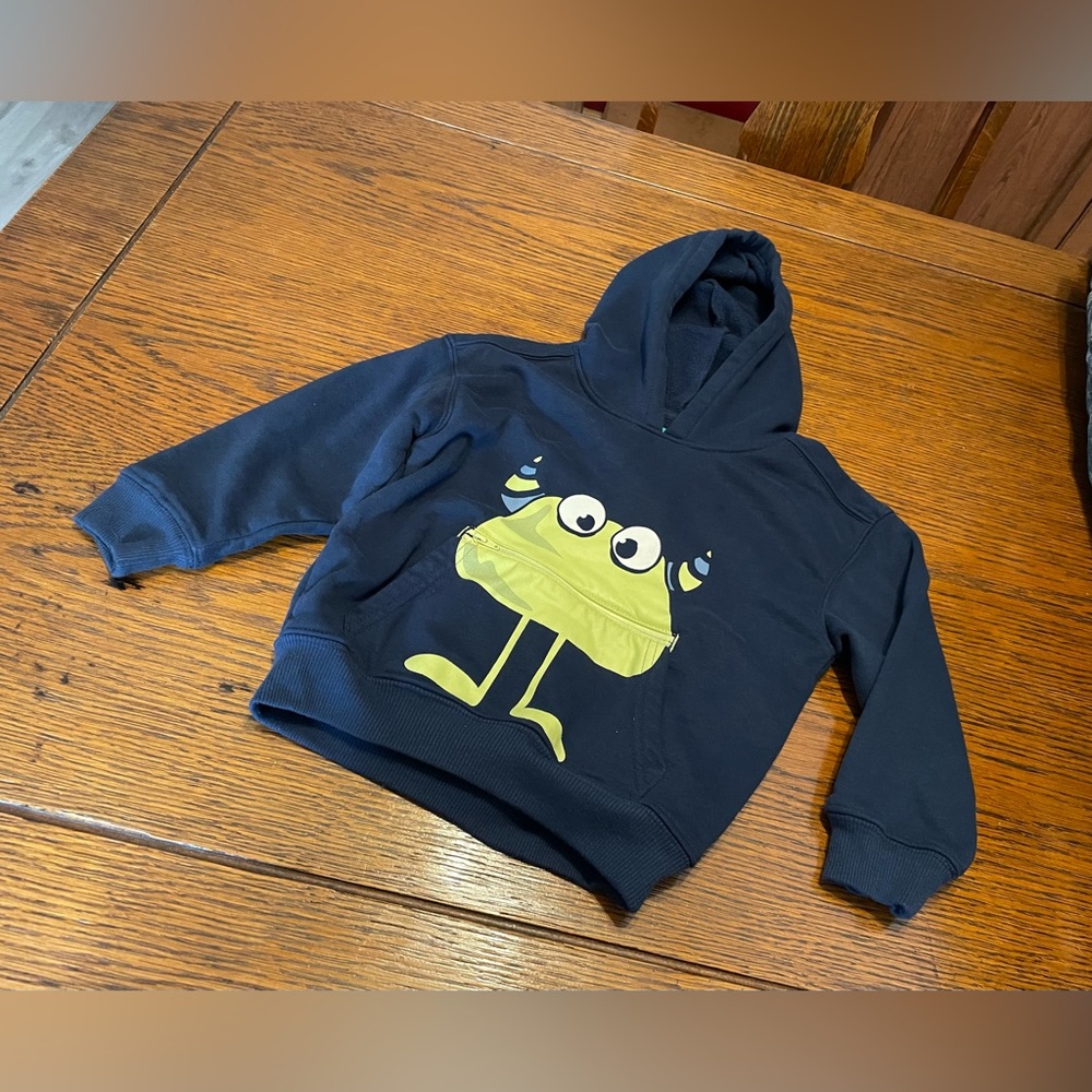 Garanimals Navy Hoodie with Lime Monster Graphic